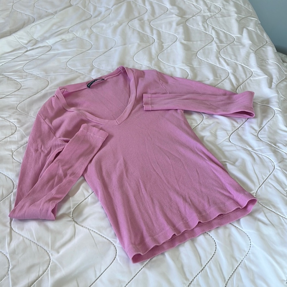 Brandy Melville bubblegum pink long sleeve